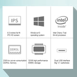 【超軽量/Win 10搭載】Jumper Mini 8  8.0インチIPS1920*1200HD超薄軽量タブレット高速静音 Z8300 DDR3 CPU搭載 4G RAM/64GB EMMC/無線WIFI/MiniHDMI/Micro USB/ハイスペック性能タブレット